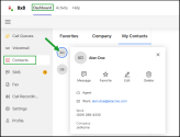 Access the contact card to see the contact's details
