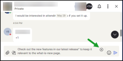 Click "Clear message" to remove AI-generated content before sending