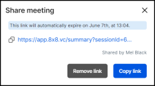 Share meeting assets -  Copy or revoke the shared link as needed