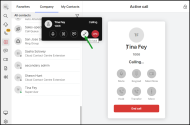 Click Go back on the Call Control pop-up to return focus to the main window of the work app