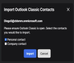 Import Outlook Classic Contacts