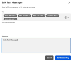 Send text messages in bulk to multiple external numbers