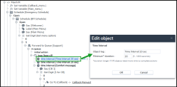 Time interval object - Define multiple in-queue treatments, which are repeated for a given duration