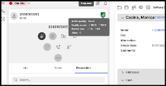 View the call quality indicator for the customer connection