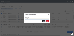 Confirm deleting a recording