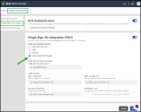 8x8 Admin Console Single Sign-On Integration (SSO) page showing Other SAML SSO Provider selected with fields for provider name, SAML settings, sign-in and sign-out URLs, and certificate upload