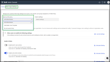 Select a profile policy to manage Work App settings and control which options users can modify Work Apps Settings page showing the Profile Policies list and options to lock or unlock user settings