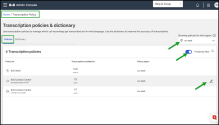 Transcription Policies - Enable transcriptions for call recordings within the chosen contact center