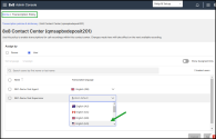 Transcription policies - For the chosen contact center policy, set policies for which calls are transcribed and in which language those calls are transcribed