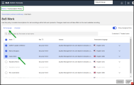 Transcription Policies - Select users to assign a transcription language at once