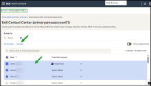 Transcription Policies - Unassign the transcription language assignment from multiple users or queues in a contact center simultaneously