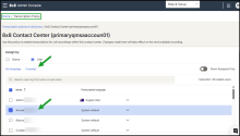 Transcription Policies - Unassign the transcription language assignment from a user or queue in a contact center 