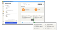 Past meeting screen in 8x8 Meet showing shared files with a “Load more” option for viewing additional downloads